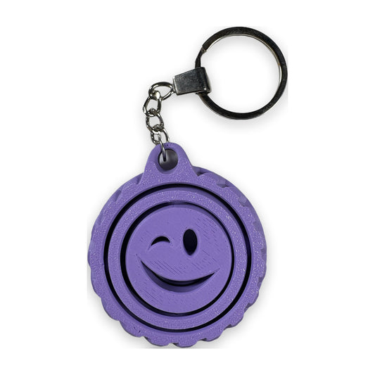 Bearing fidget keychain with metal ring