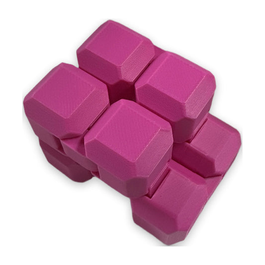 Pink folding infinity cube stress fidget