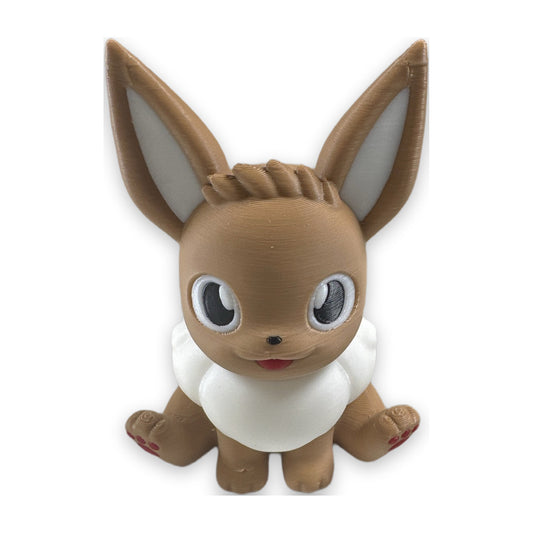 Sitting Eevee figure, multi-colour print
