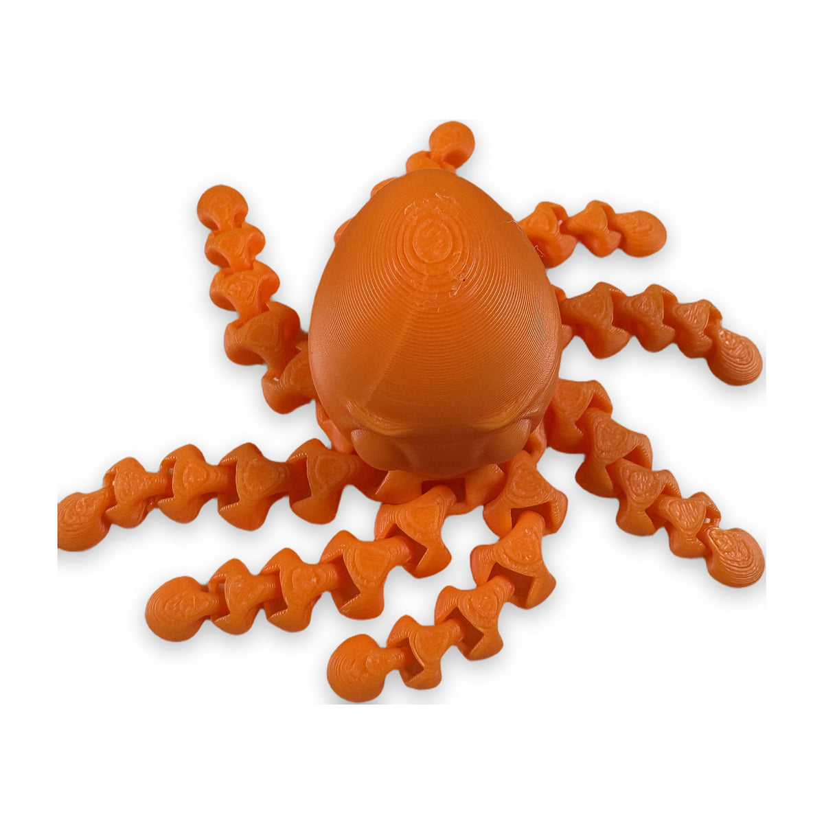 Orange articulated octopus fidget toy