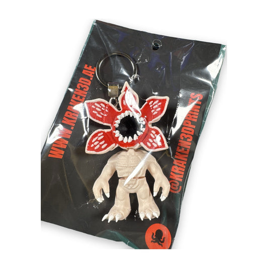 Demogorgon figure keychain in Kraken packaging