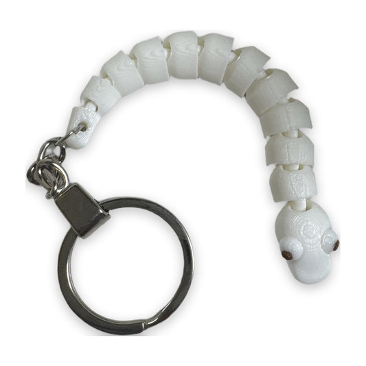 White articulated segmented worm