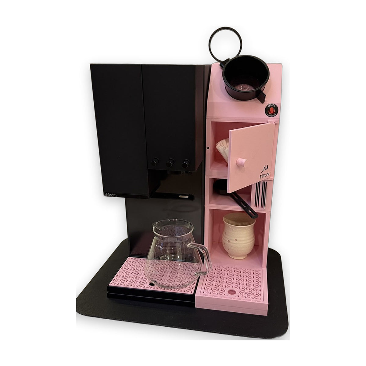 Sakura Pink tower with the filter door open